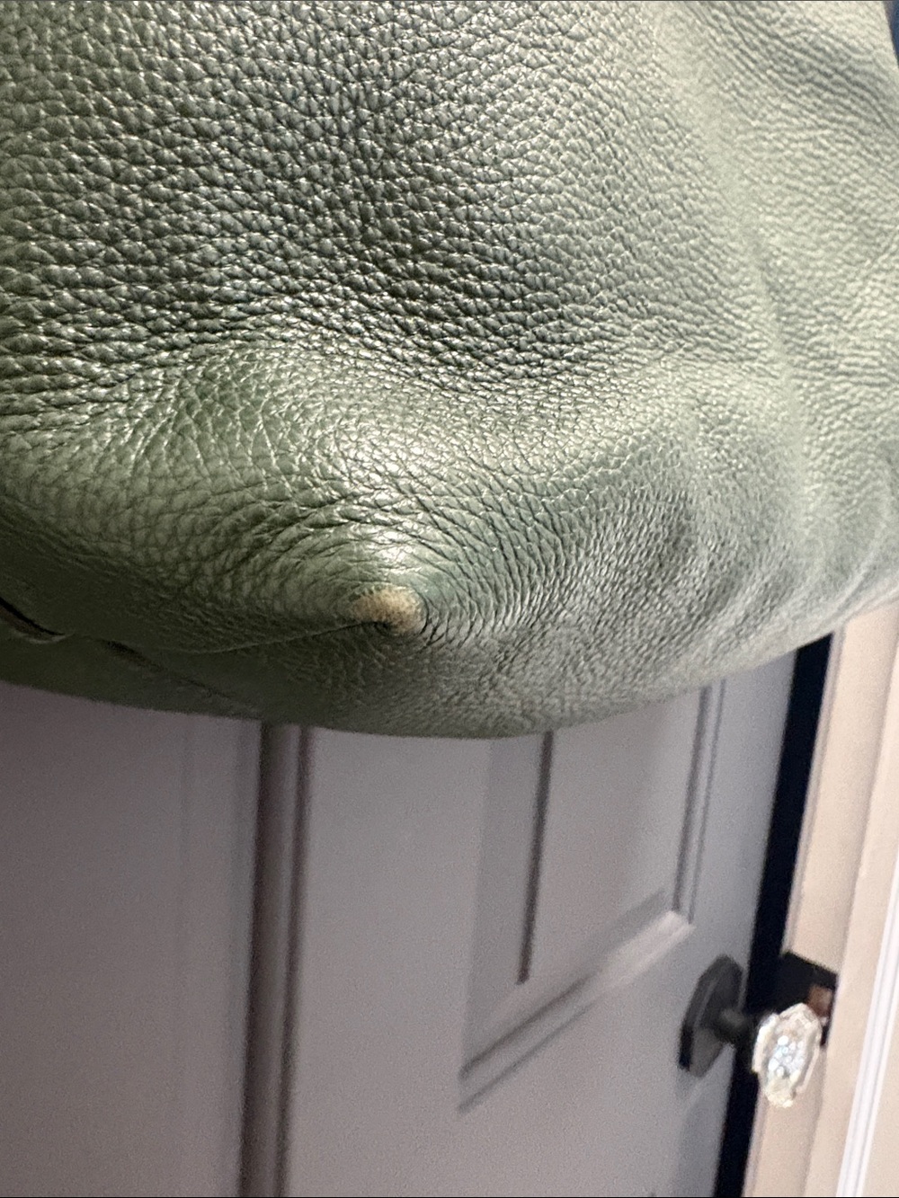Prada Forest Green Pebbled Leather Tote with Gold Hardware - Picture 9 of 14